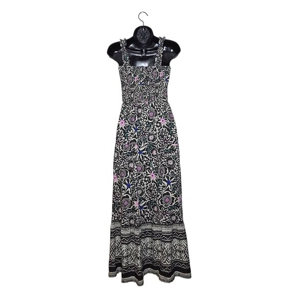Marine Layer Selene Maxi Dress Size Medium Black White Floral - Picture 4 of 5
